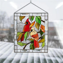 Load image into Gallery viewer, Cardinal Stained Glass Window Panel