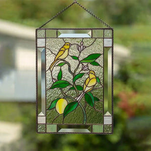 Cardinal Stained Glass Window Panel