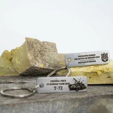 Load image into Gallery viewer, Piece of russian tank keychain