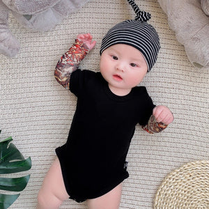 Fake Two-piece Floral Arm Long-sleeved T-shirt