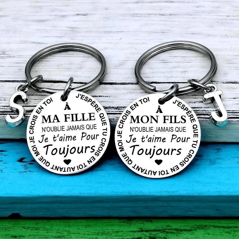 SANK® Porte-clés À MON FILS / MA FILLE (French keychain)