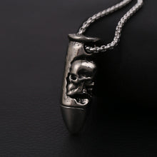 Load image into Gallery viewer, Holy Cross Bullet Skull Necklace