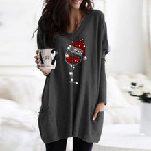 Load image into Gallery viewer, Women&#39;s Christmas Wine Glass T-shirts