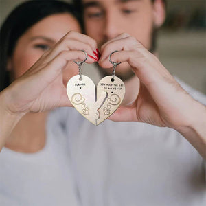 Wooden Heart Keychain