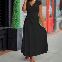 Load image into Gallery viewer, V Neckline Short Sleeve Casual Dress