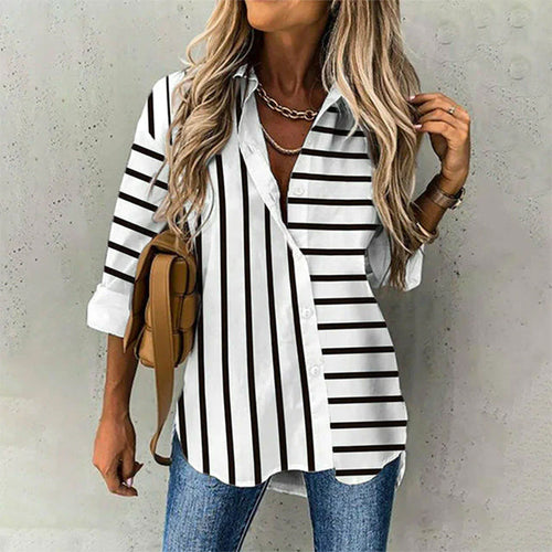 Striped Print Casual Blouse