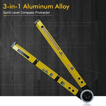 Load image into Gallery viewer, 3-in-1 Aluminum Alloy Spirit Level Compass Protractor