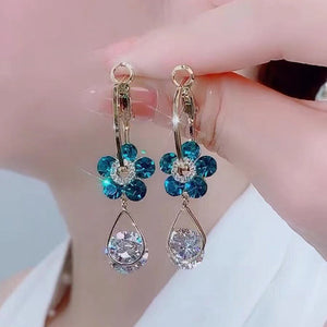 Fashion Flower Crystal Earrings