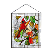 Load image into Gallery viewer, Cardinal Stained Glass Window Panel