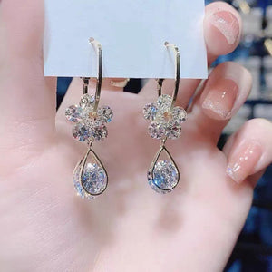 Fashion Flower Crystal Earrings