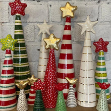 Load image into Gallery viewer, Whimsical Christmas happy art Ceramic Christmas Tree decoration