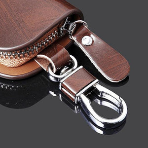 Leather Wood Grain Car Key Holder