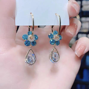 Fashion Flower Crystal Earrings