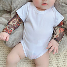 Load image into Gallery viewer, Fake Two-piece Floral Arm Long-sleeved T-shirt