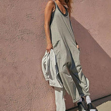 Load image into Gallery viewer, Solid V-Neck Sling Pocket Jumpsuit