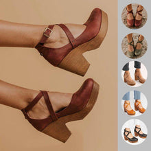 Load image into Gallery viewer, Buckle cross strap high heel sandals
