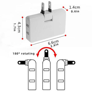 180 Degree Rotating 3 Way Flat Wall Outlet