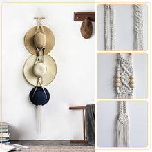 Load image into Gallery viewer, Handmade Linen Decorative Boho Hat Rack For Wall Hanging