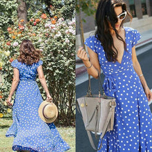 Load image into Gallery viewer, Belted Polka Dot Maxi Dress