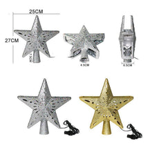 Load image into Gallery viewer, 3D Hollow Gold Star Christmas Tree Topper