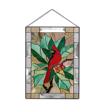 Load image into Gallery viewer, Cardinal Stained Glass Window Panel