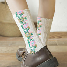 Load image into Gallery viewer, (5 pairs)Vintage Embroidered Floral Socks