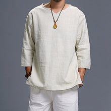 Load image into Gallery viewer, Men&#39;s Long-sleeved V-neck Linen Loose Shirt