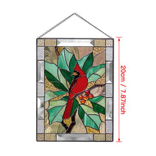 Load image into Gallery viewer, Cardinal Stained Glass Window Panel