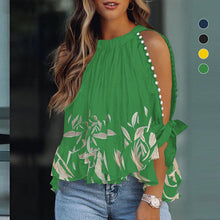 Load image into Gallery viewer, Cold Shoulder Long Split Sleeve Bohemian Top