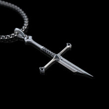 Load image into Gallery viewer, Silver-Plated Broken Sword Pendant