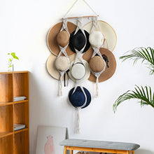 Load image into Gallery viewer, Handmade Linen Decorative Boho Hat Rack For Wall Hanging