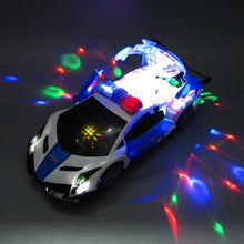 Load image into Gallery viewer, 360 Degree Rotary Wheels Musical LED Lighting Electronic Police Car