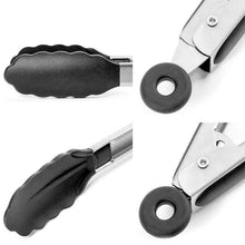 Load image into Gallery viewer, Stainless Steel Food Tongs with Silicone Tips