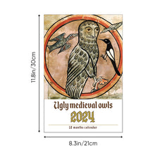 Load image into Gallery viewer, 🦉Weird Medieval Owl Calendar 2024📅