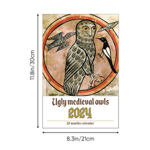 🦉Weird Medieval Owl Calendar 2024📅