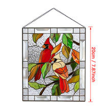 Load image into Gallery viewer, Cardinal Stained Glass Window Panel