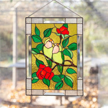 Load image into Gallery viewer, Cardinal Stained Glass Window Panel