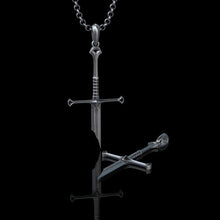 Load image into Gallery viewer, Silver-Plated Broken Sword Pendant