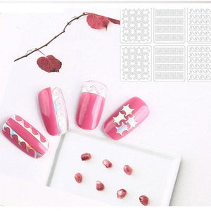 Hollow Nail Stencil DIY Stickers Kit