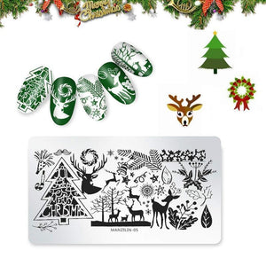 Nail Art Stamping Template--Christmas Style