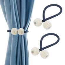 Load image into Gallery viewer, Hirundo Pearl Curtain Tiebacks with Strong Magnetic Clips, 2 pcs