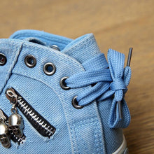 Load image into Gallery viewer, Denim High-Top Back Lace-up Canvas Shoes