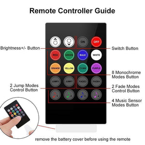 Hirundo Car Interior Lights with Sound Active Function and Wireless Remote Control