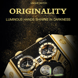 Multi Time Zone Large Dial Men's Quartz Watch