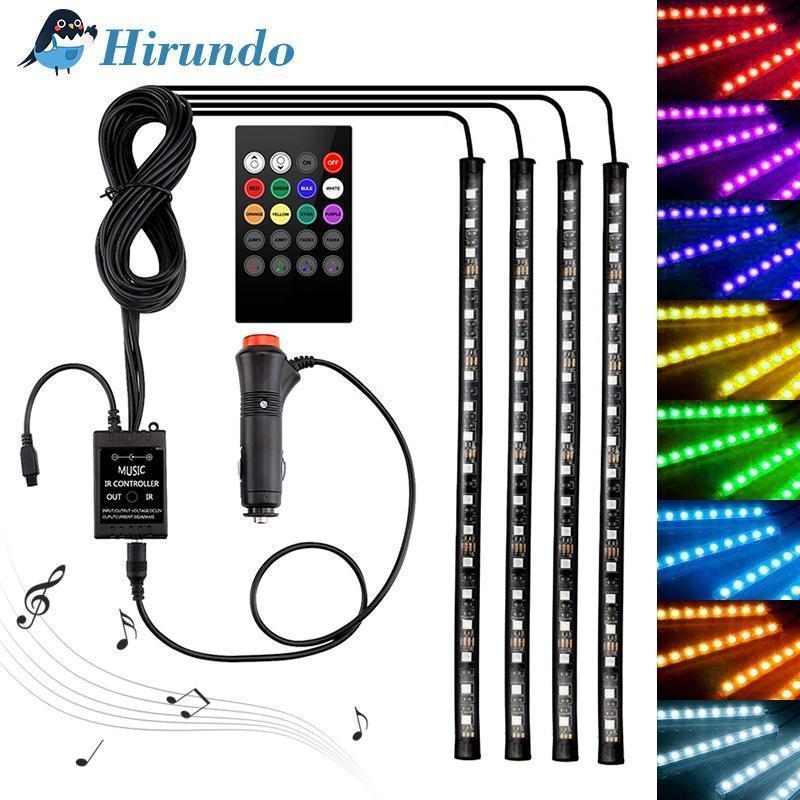 Hirundo Car Interior Lights with Sound Active Function and Wireless Remote Control