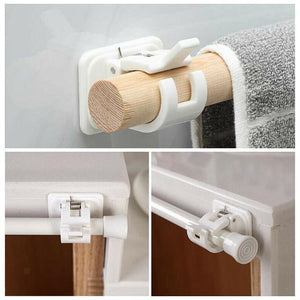 Nail-free Adjustable Rod Bracket Holders (2pcs)