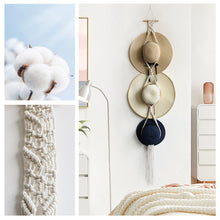 Load image into Gallery viewer, Handmade Linen Decorative Boho Hat Rack For Wall Hanging