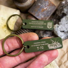 Load image into Gallery viewer, Piece of russian tank keychain