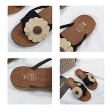 Load image into Gallery viewer, Toe Post Flower Design Flat Sandals