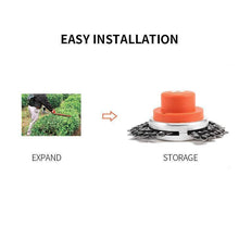 Load image into Gallery viewer, Garden Grass Stainless Steel Chain Trimmer Head